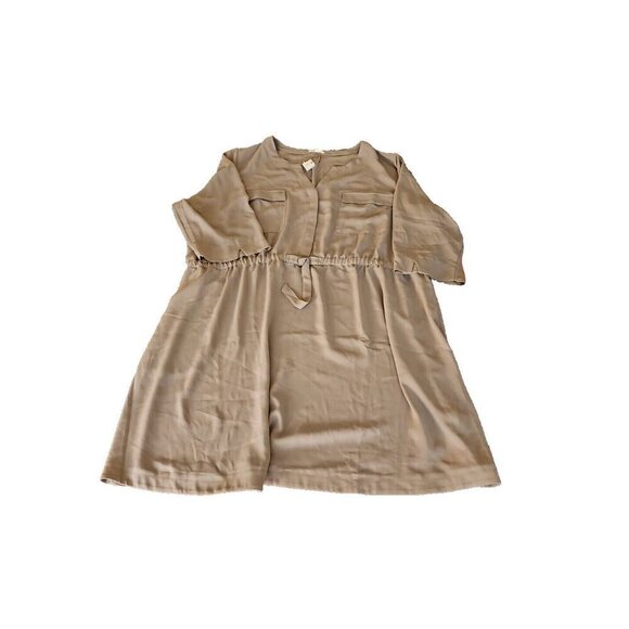 Maurices Dress Women 4X Olive Green Elastic Waist 3/4 Sleeve Pockets Office - Picture 14 of 15